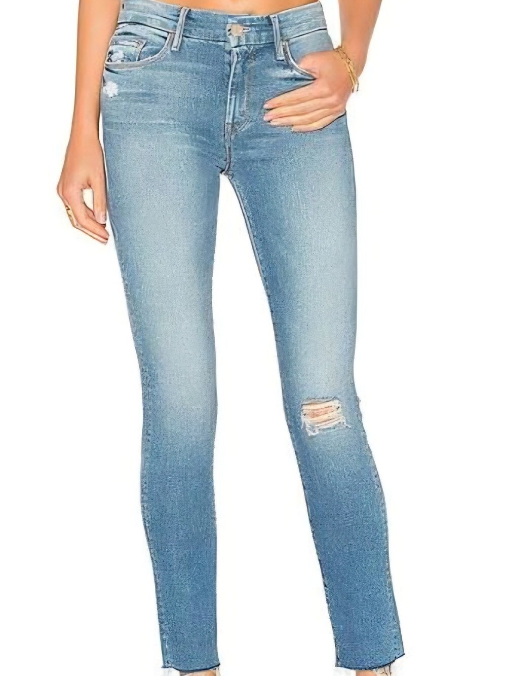 MOTHER Denim Looker Ankle Fray Jeans SZ 30 Love Gun Distressed Skinny Denim